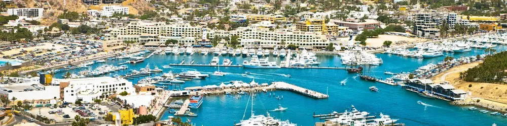 Aerial view of resort area in Cabo San Lucas, Mexico